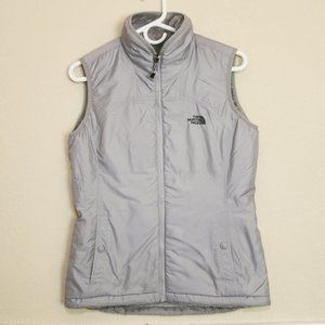 The North Face Womens Mossbud Insulated Reversible Vest Fuzzy Gray Size Small S